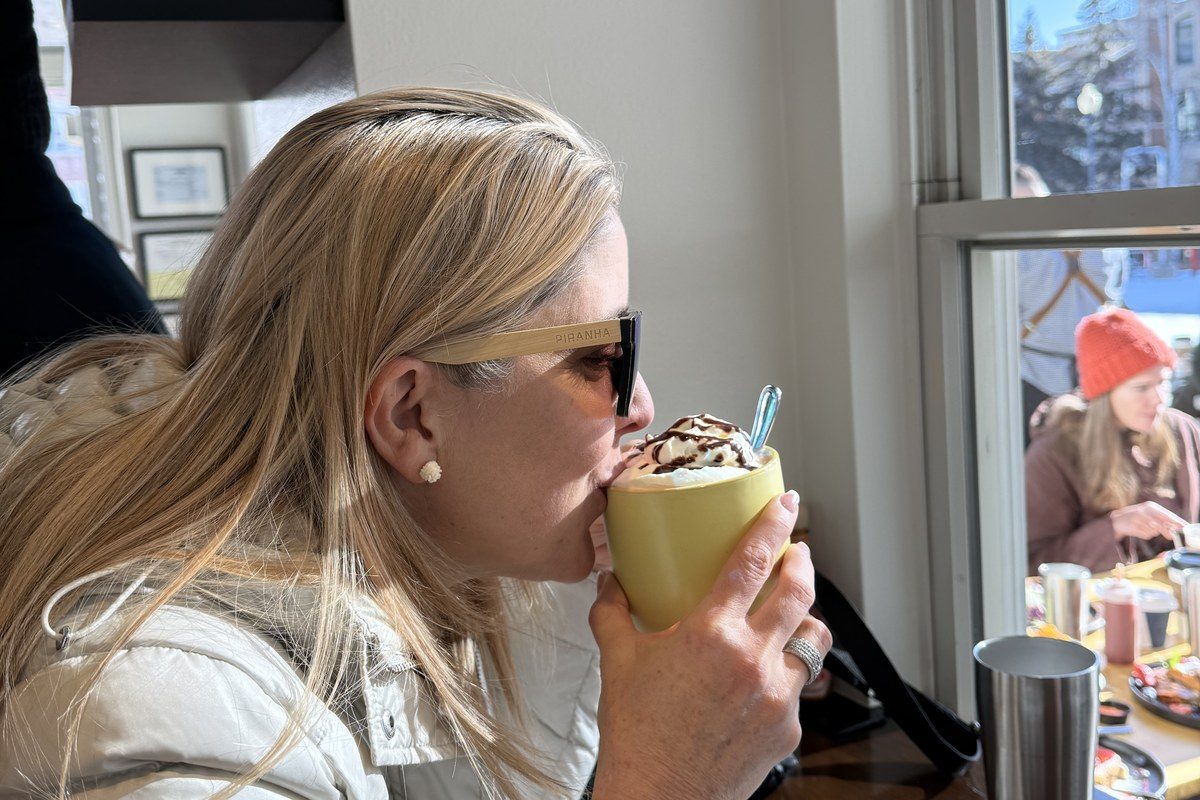 Hot chocolate after a day on the mountain